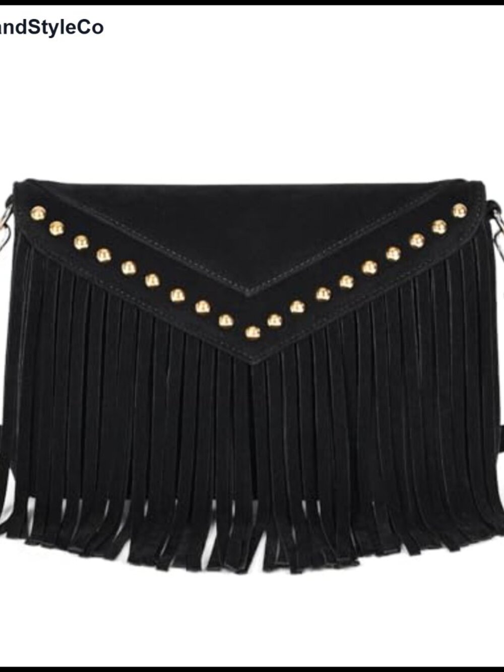 Faux Suede Fringe Crossbody Handbag Detachable Strap Boho Hobo Purse